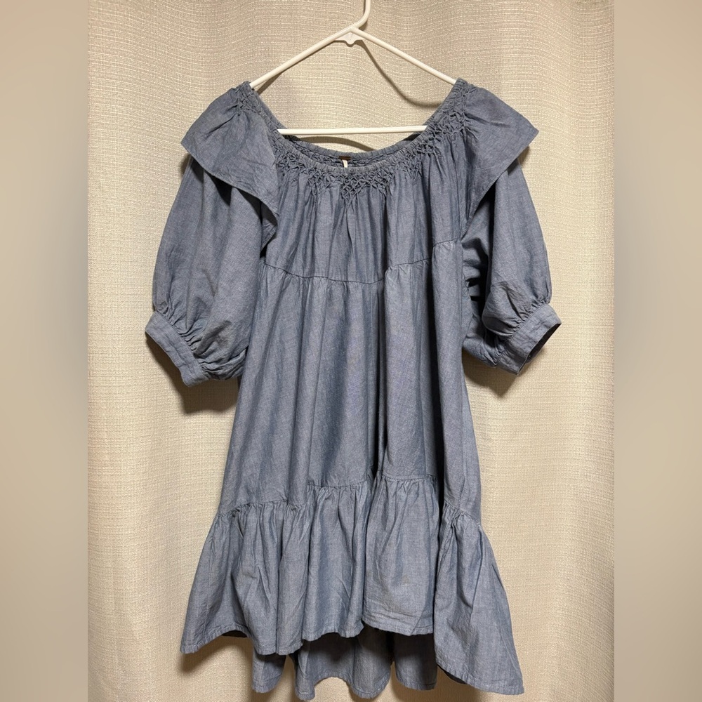 Free People Amelie Denim Mini Dress - Picture 2 of 8